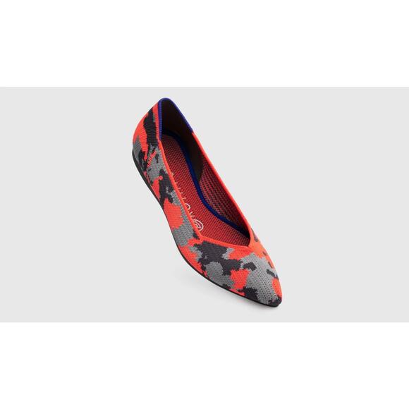 Rothy's Retired Neon Camo Orange Ballet Flat Slip On Comfortable Size W9.5 NWOB - Picture 1 of 12